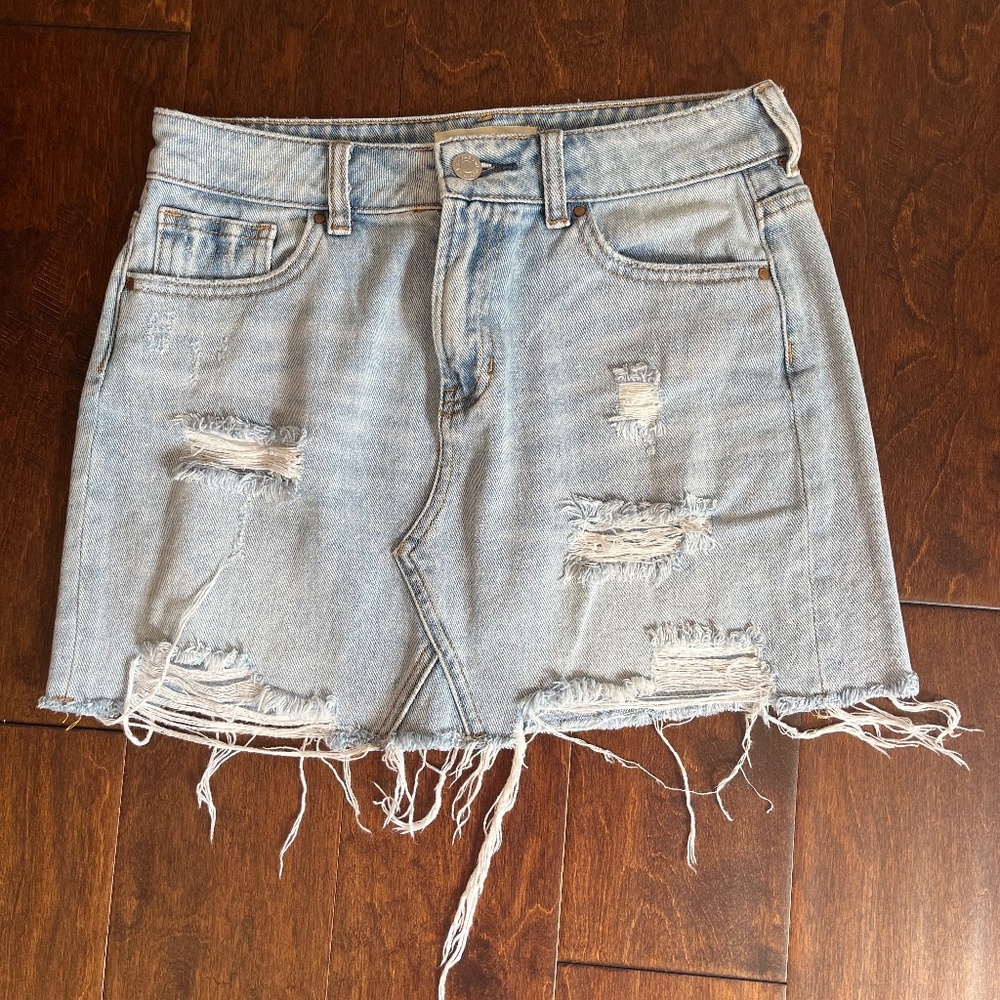 Pac Sun Light Wash Mini Skirt